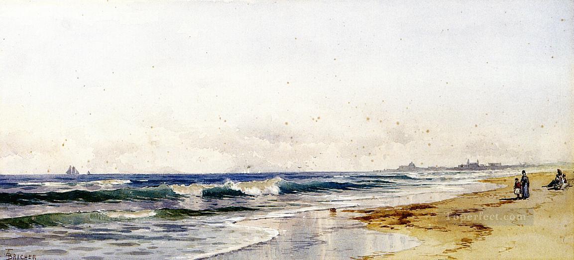 Far Rockaway Beach modern beachside Alfred Thompson Bricher Oil Paintings